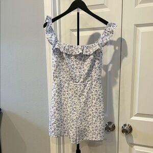 Elodie Lavender Floral Ruffle Romper